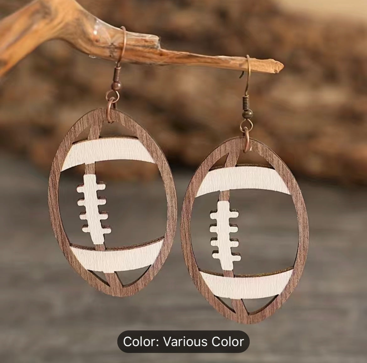Football Dangle Earrings
