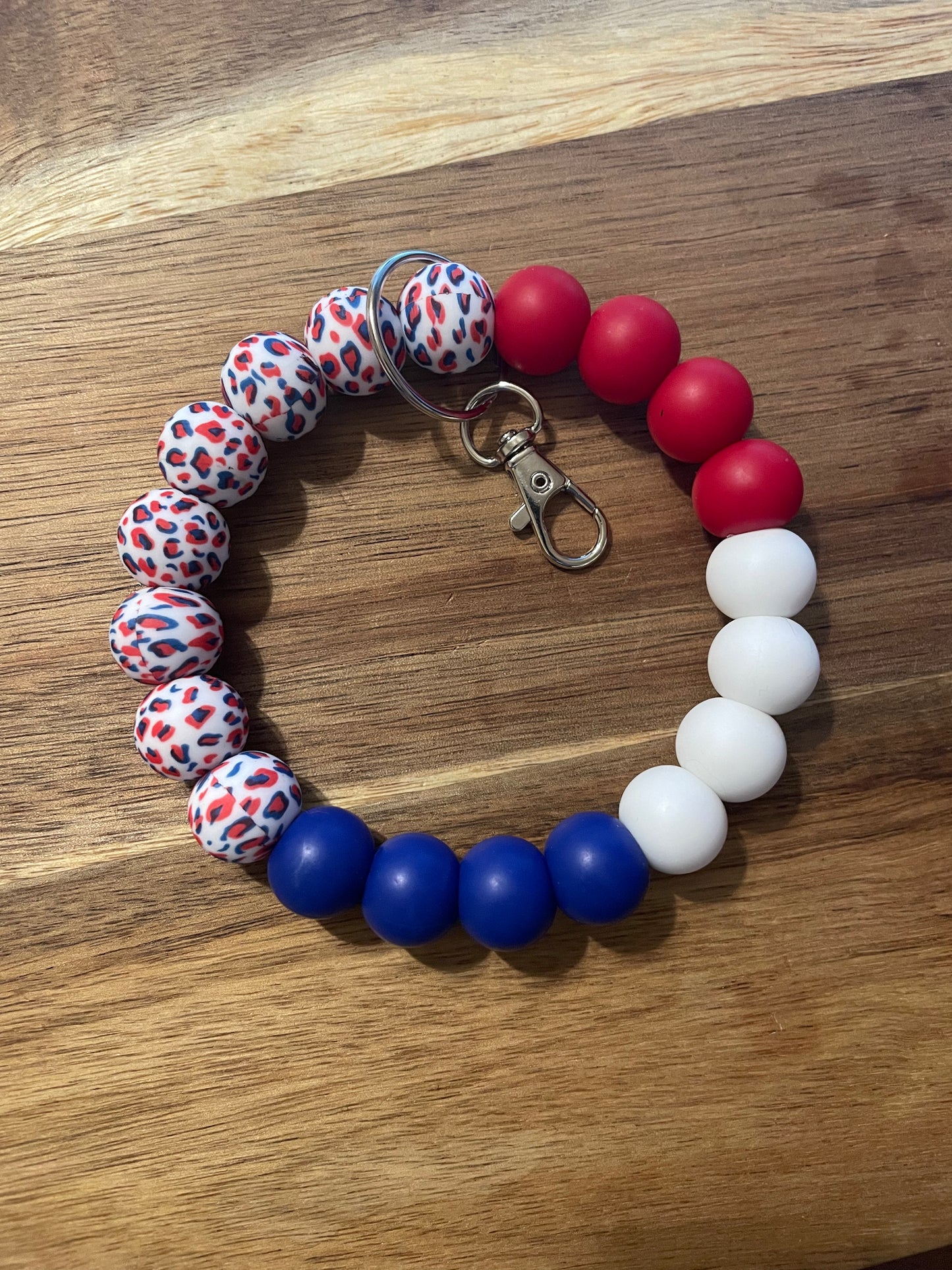Patriotic Cheetah Wristlet