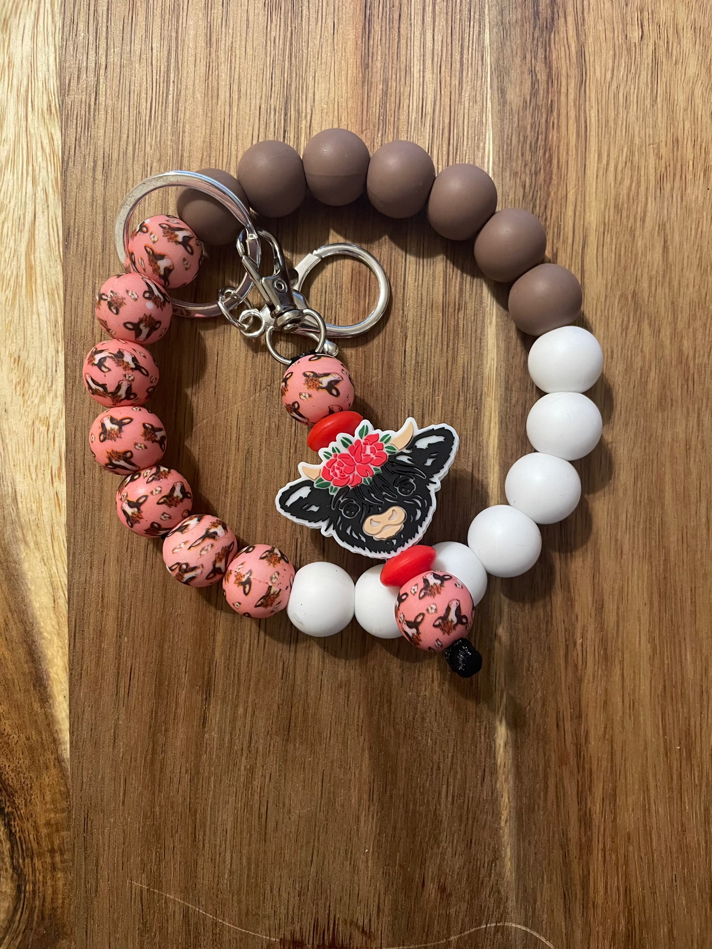 Floral Cow Wristlet