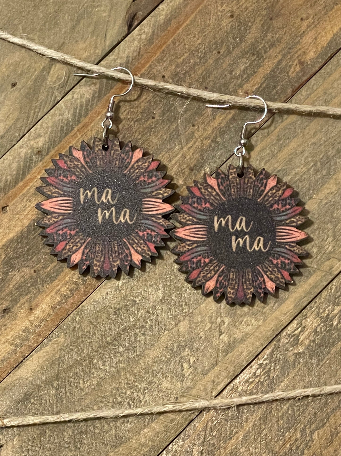 Mama Sunflower Dangle Earrings