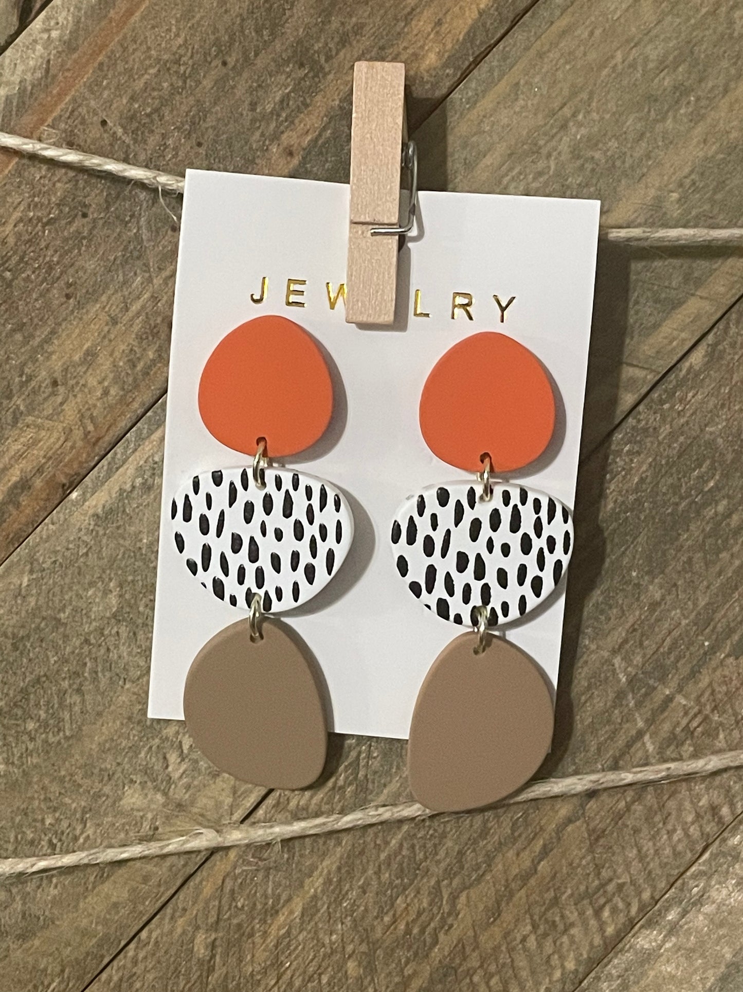 Polka Dot Pattern Dangle Earrings