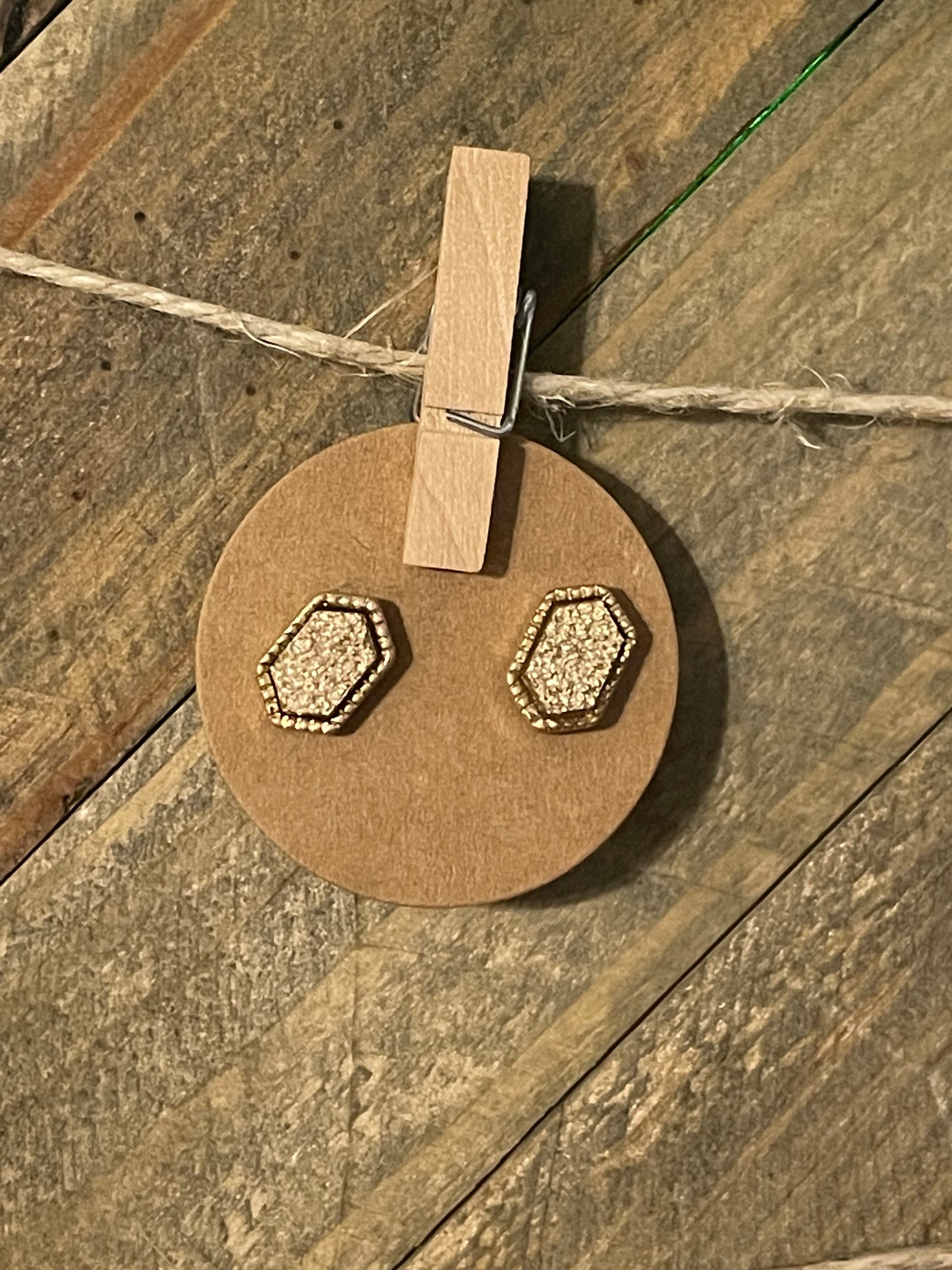 Hexagon Stud Earrings