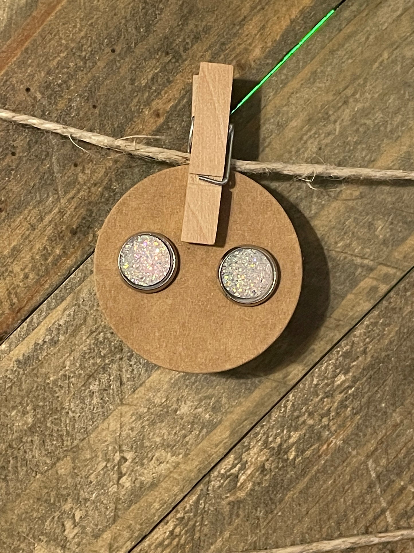 Druzzy Circle Stud Earrings