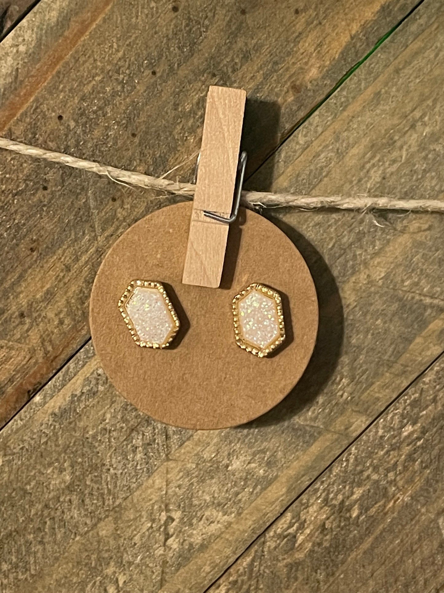 Hexagon Stud Earrings