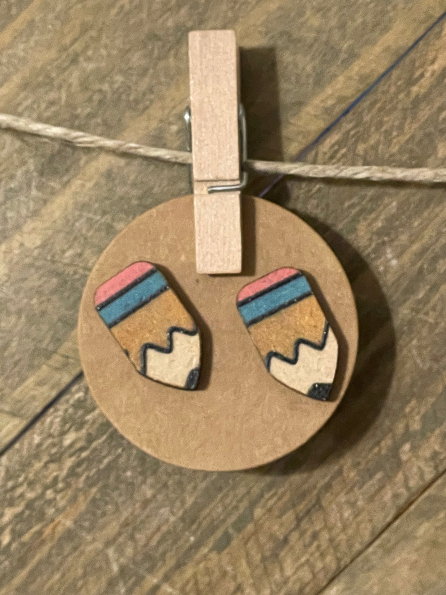 Graduation Season Wooden Stud Earrings