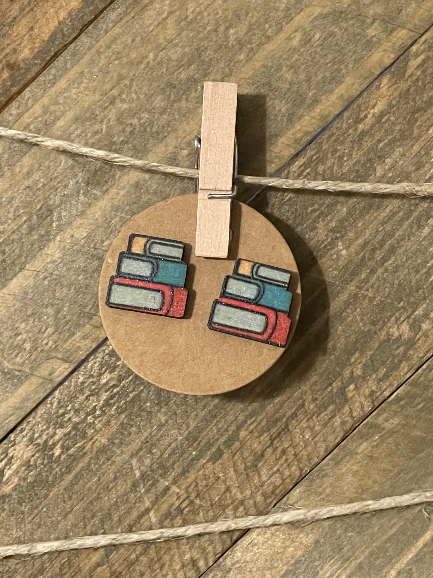 Graduation Season Wooden Stud Earrings