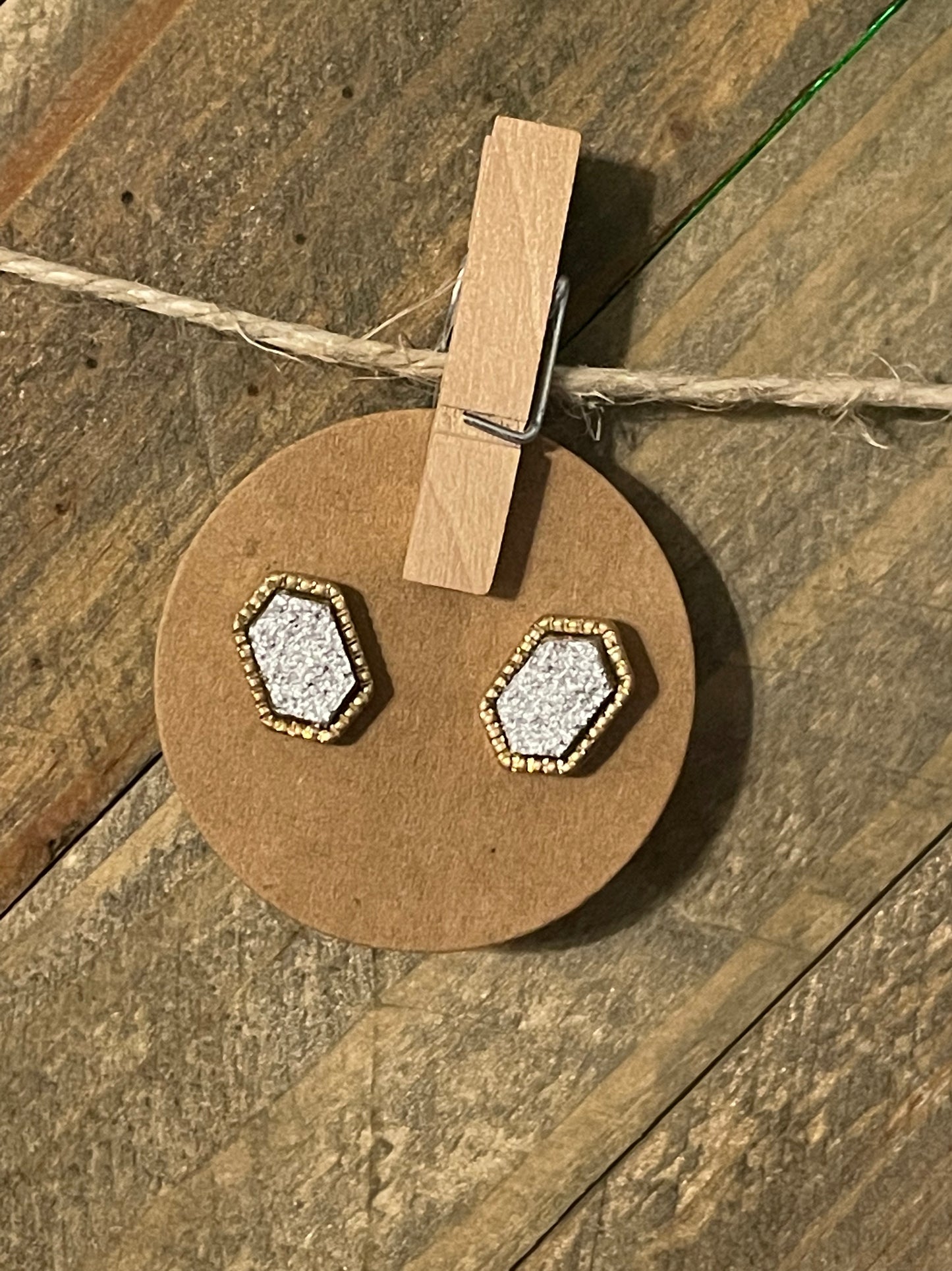 Hexagon Stud Earrings