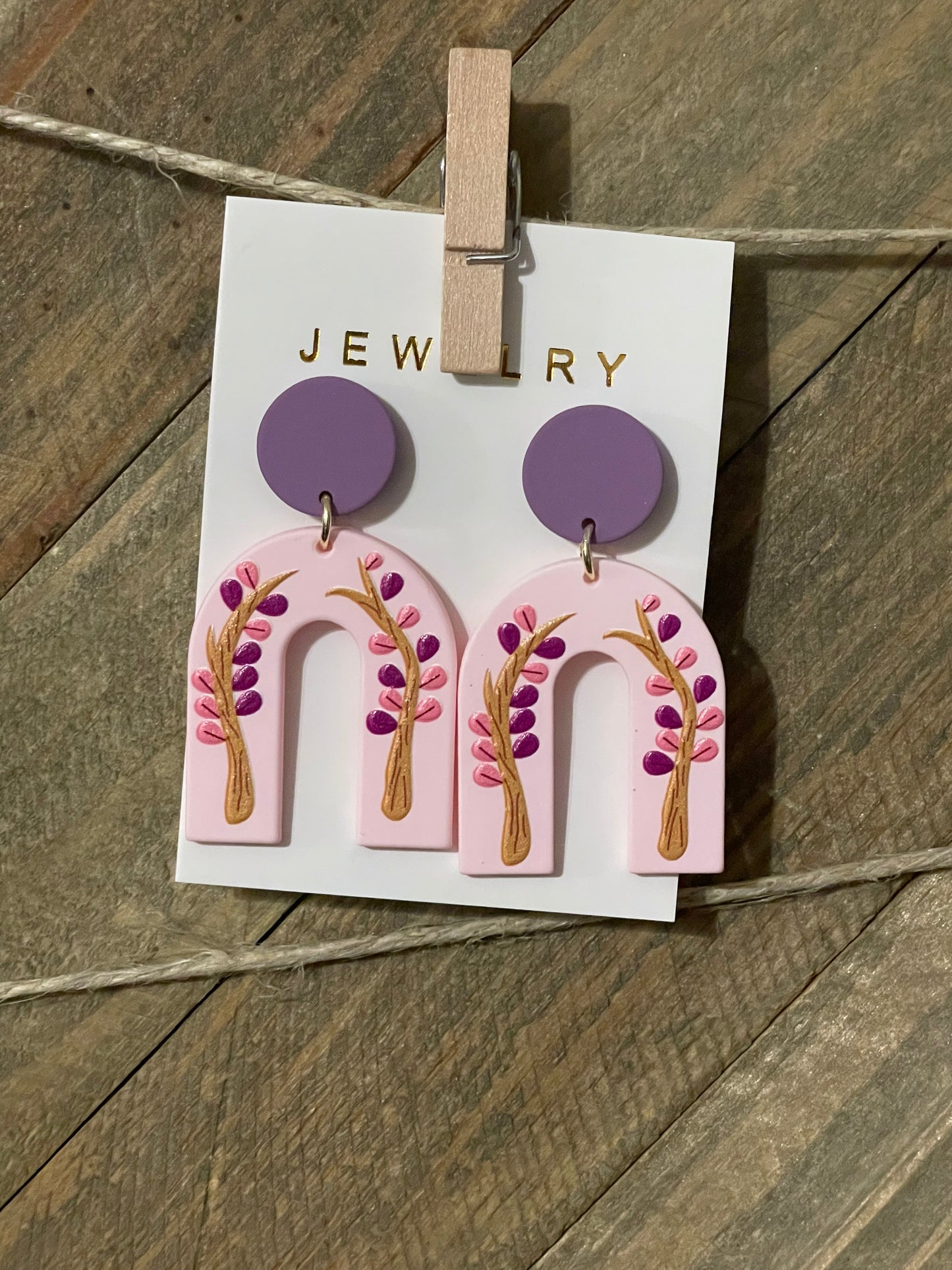 U Shape Floral Dangle Earrings