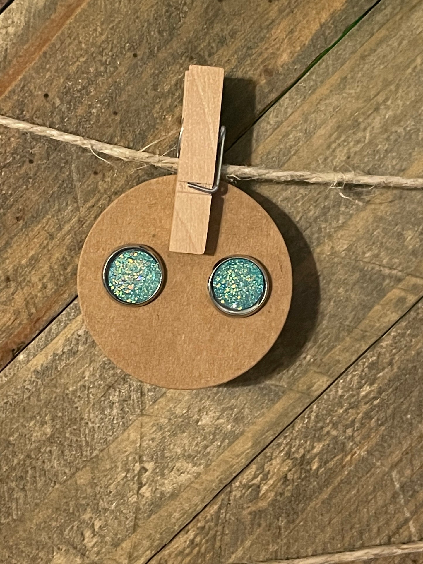 Druzzy Circle Stud Earrings