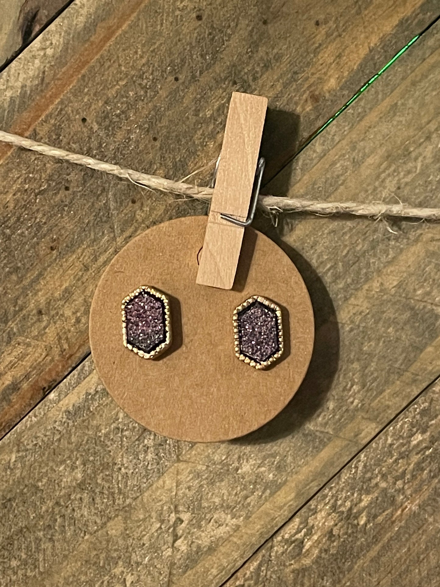 Hexagon Stud Earrings