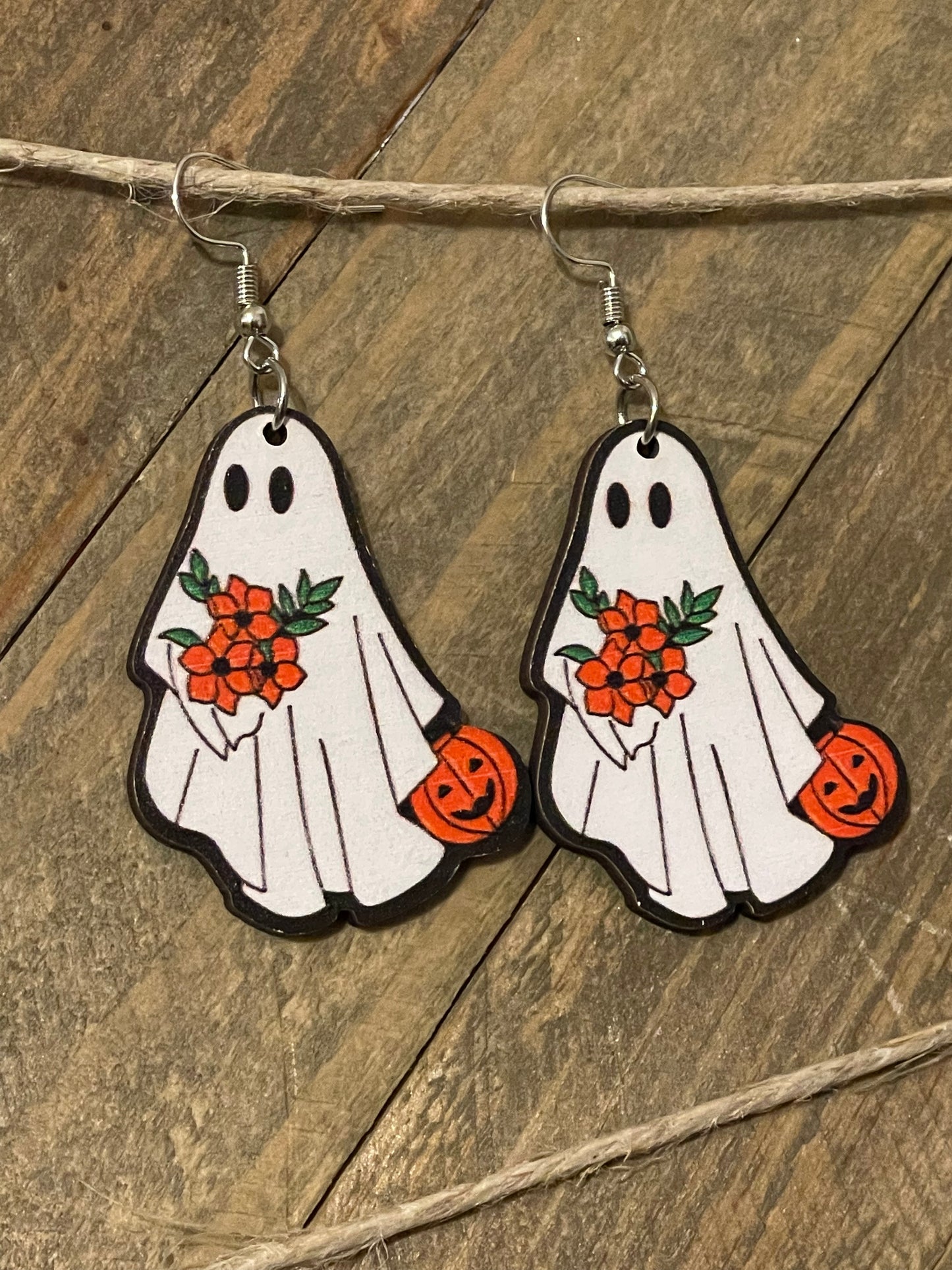 White Ghost Pumpkin Earrings