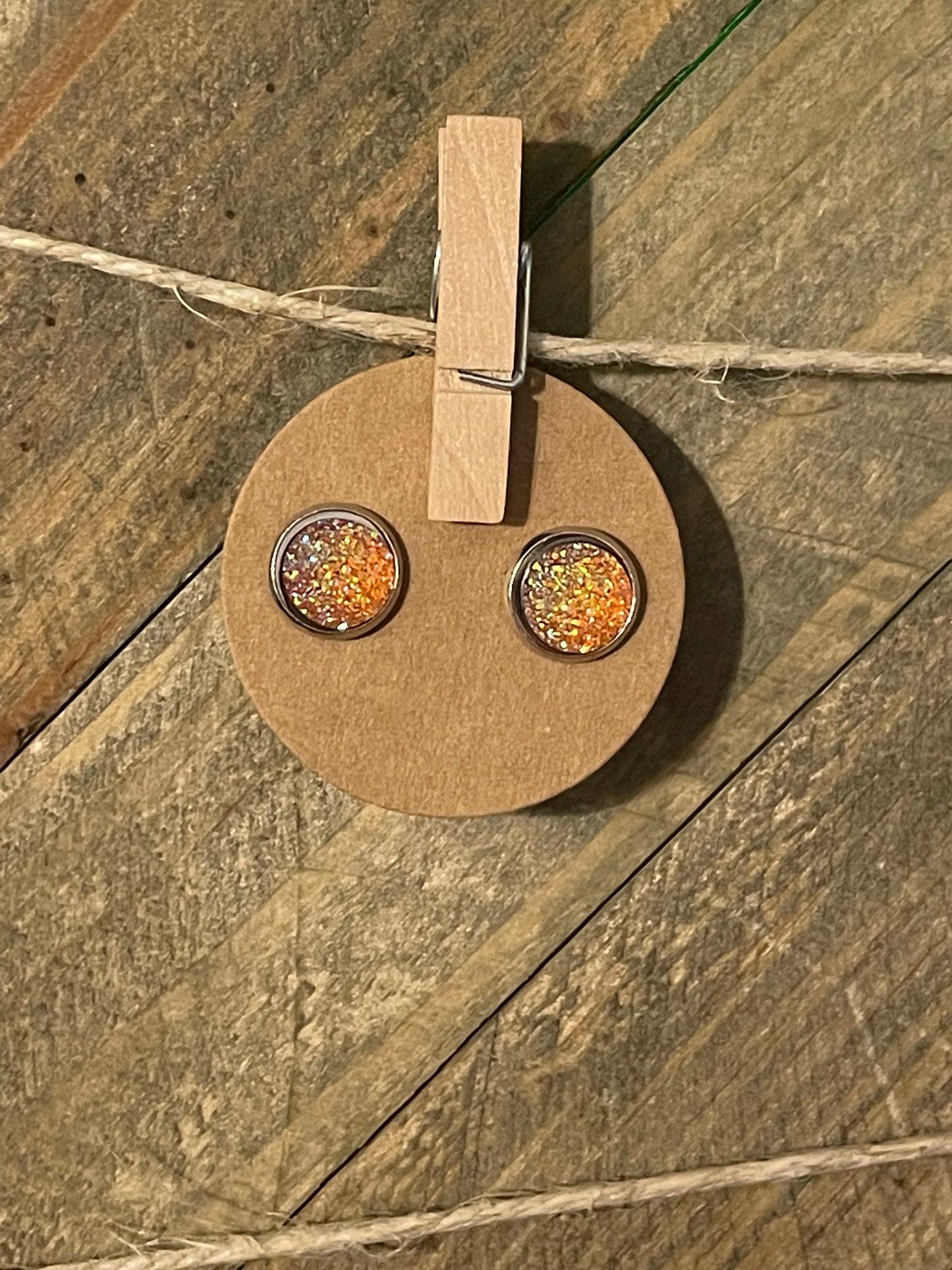 Druzzy Circle Stud Earrings