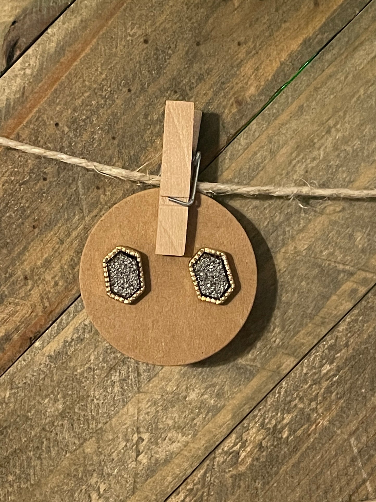 Hexagon Stud Earrings
