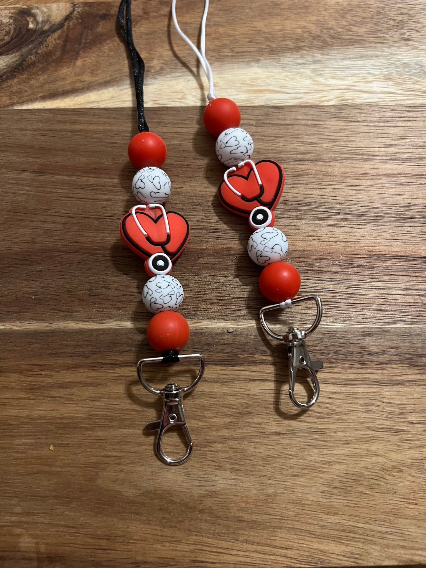 Stethoscope Heart Beaded Lanyard