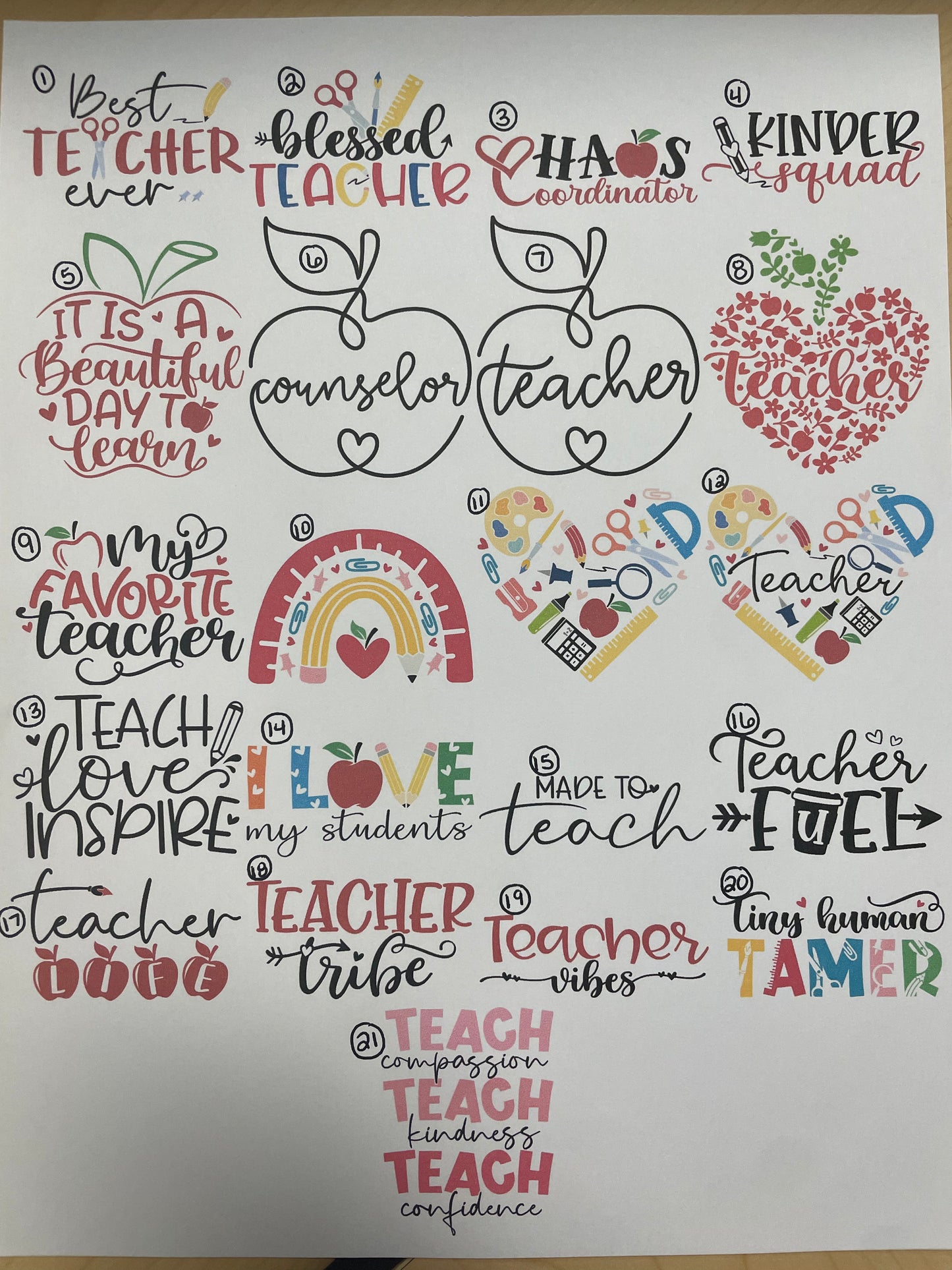 Teacher Vinyl Stickers
