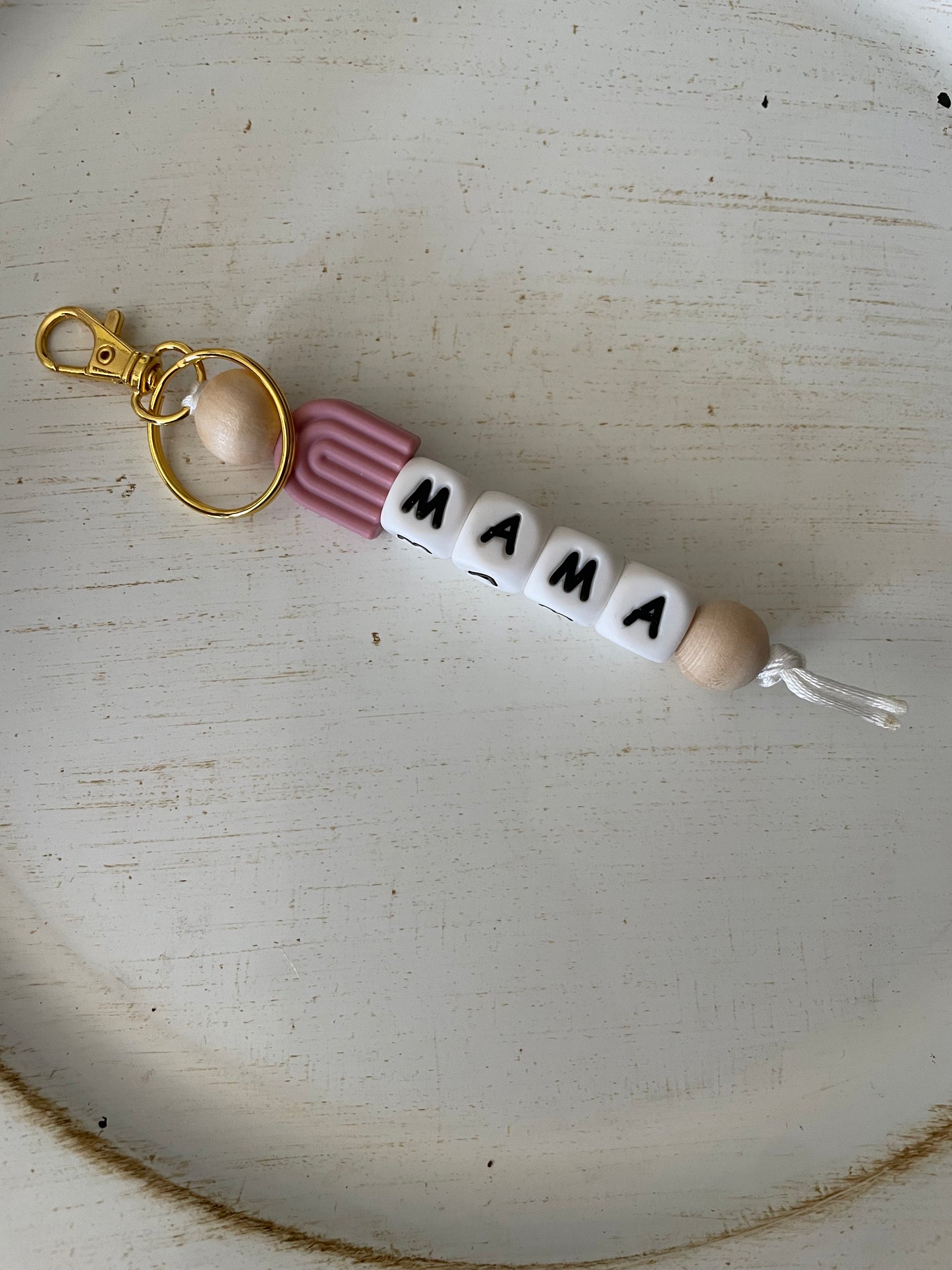 Mama Rainbow Silicone Keychain