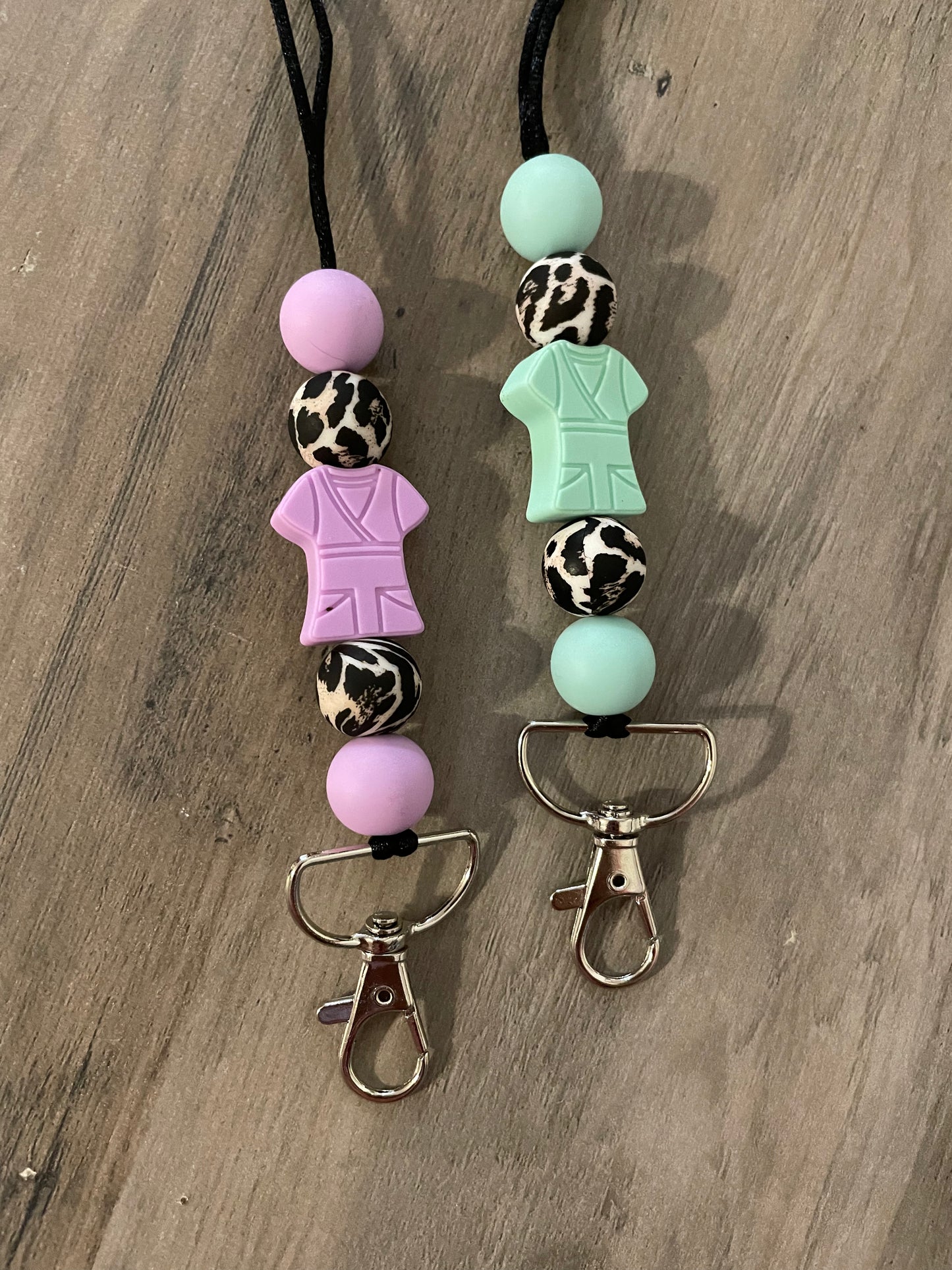 Scrub Top Silicone Beaded Lanyard