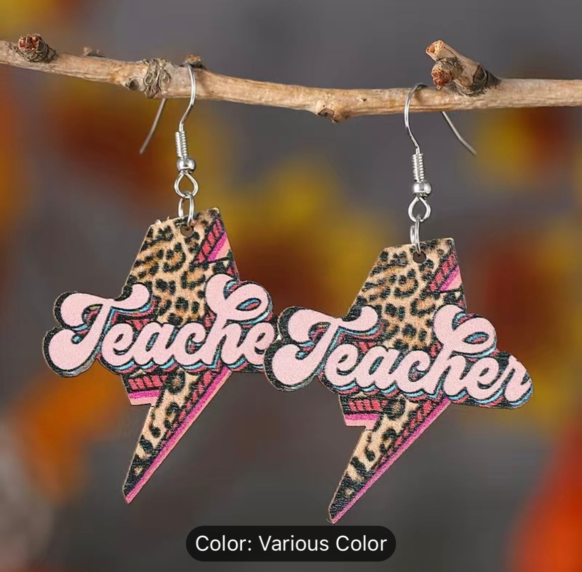 Cheetah Teacher Dangle Earrings