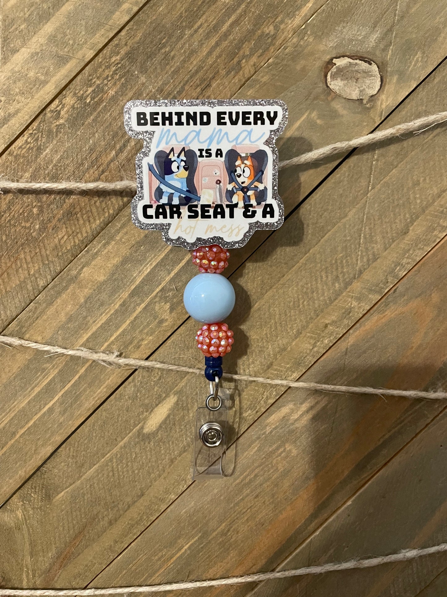 Cute Blue Dog Badge Reel