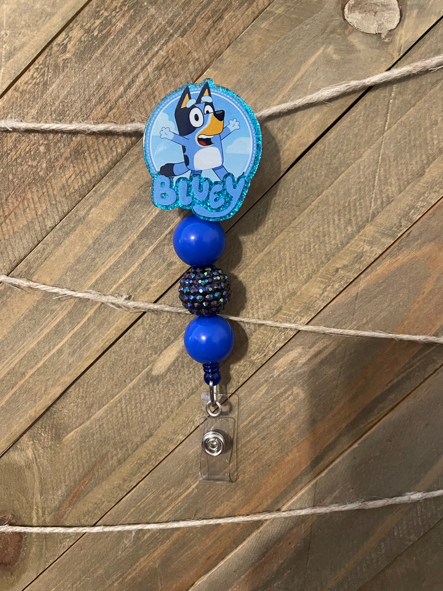 Cute Blue Dog Badge Reel