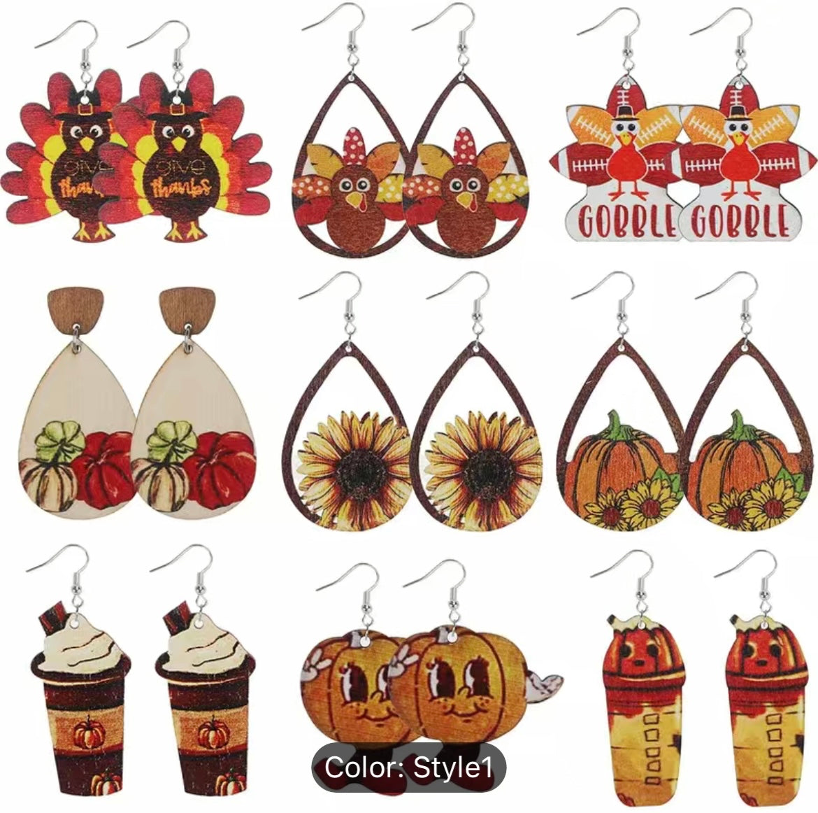 Retro Autumn Dangle Earrings