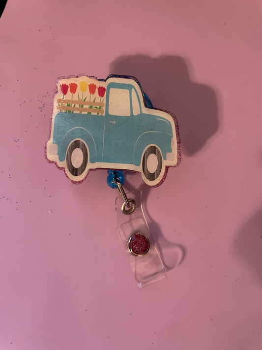 Spring Bunny Truck Badge Reel