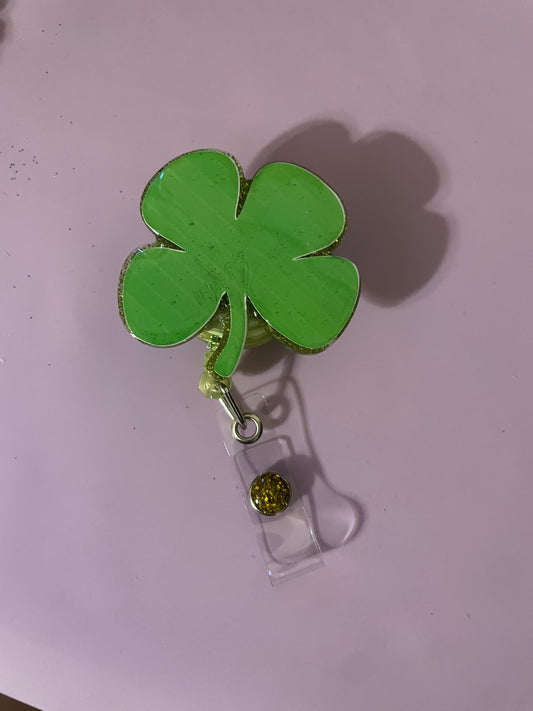 Four Leaf Clover Badge Reel