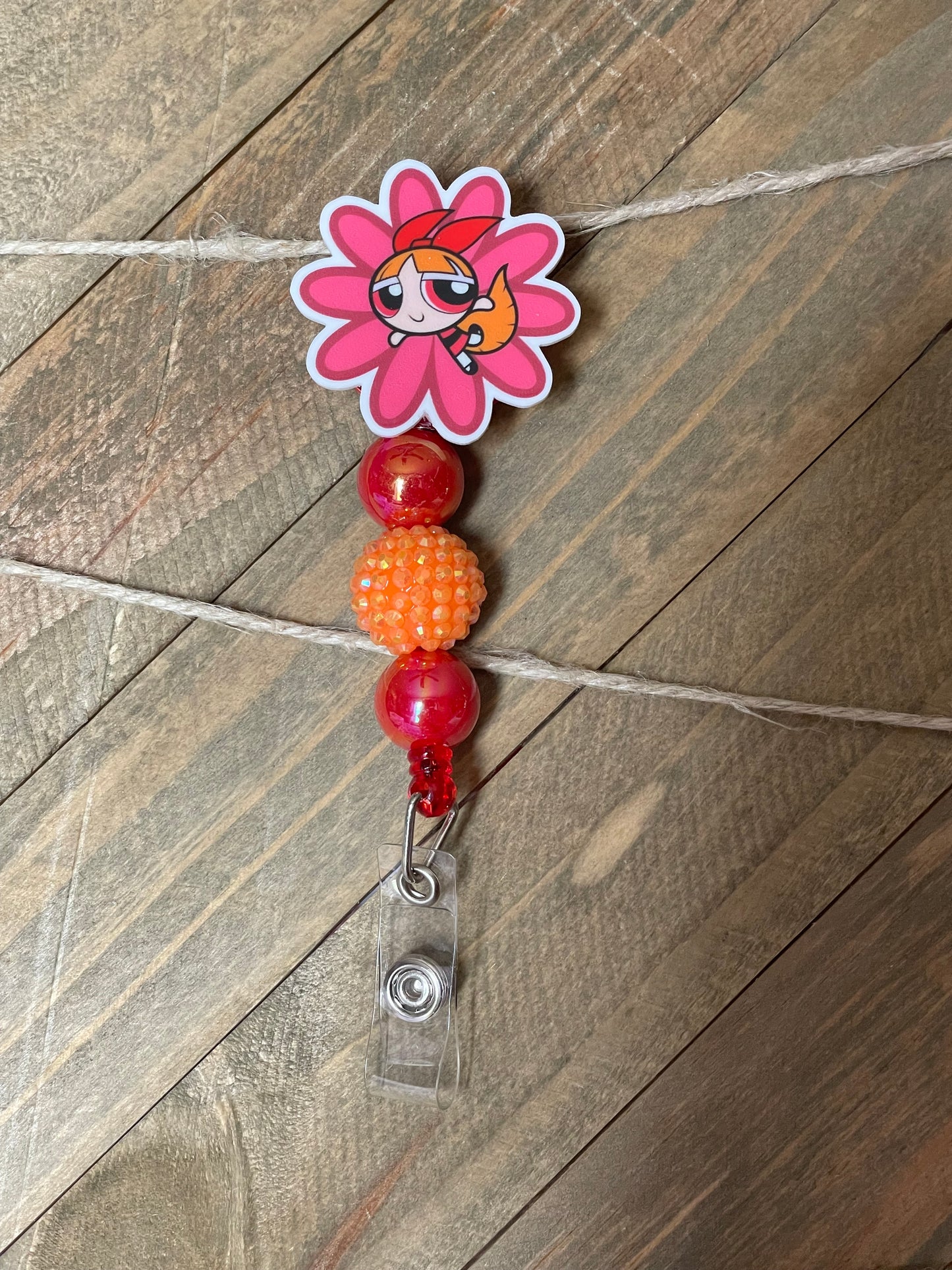 Cute Power Puffed Girlies Badge Reel