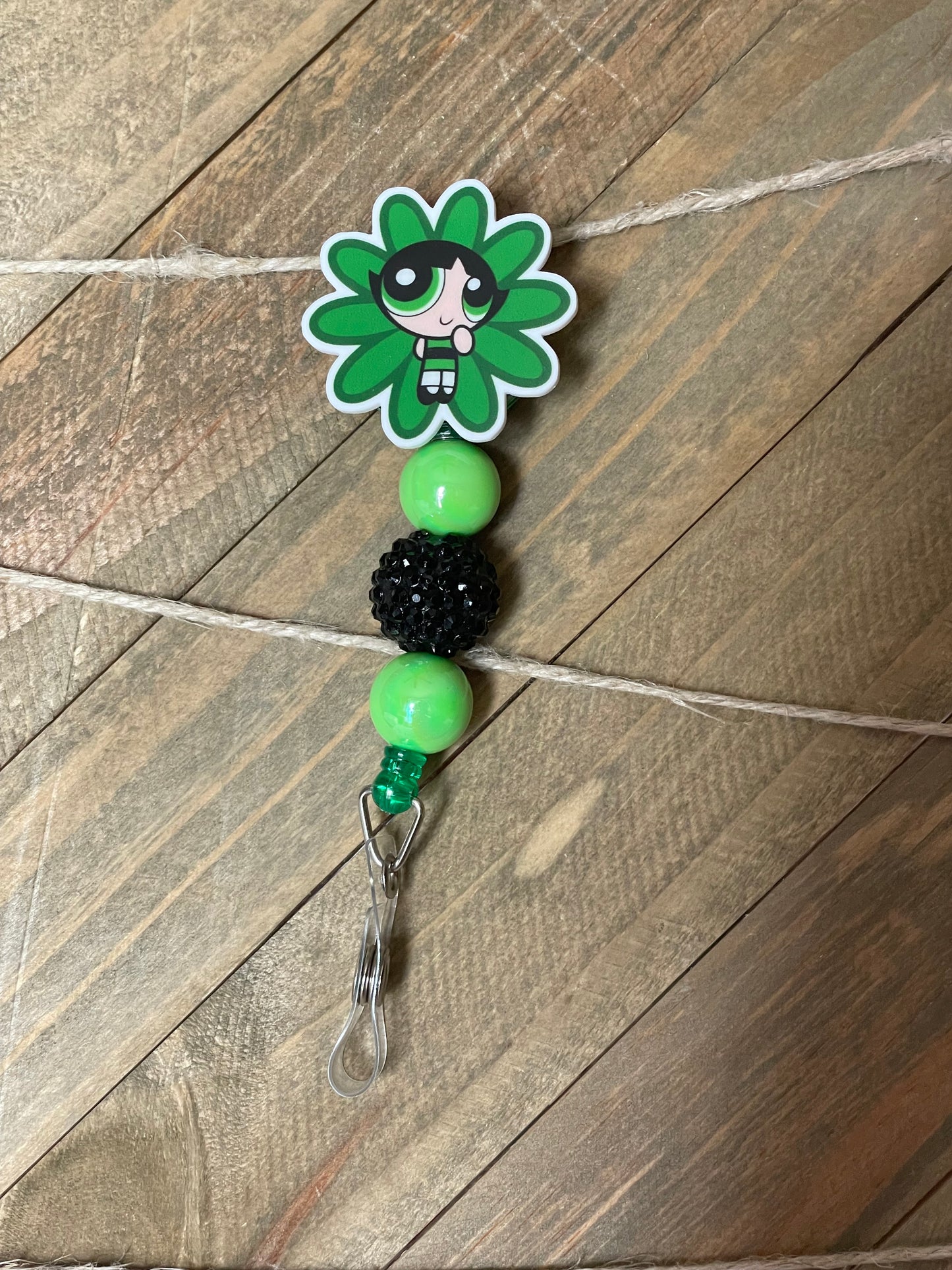 Cute Power Puffed Girlies Badge Reel