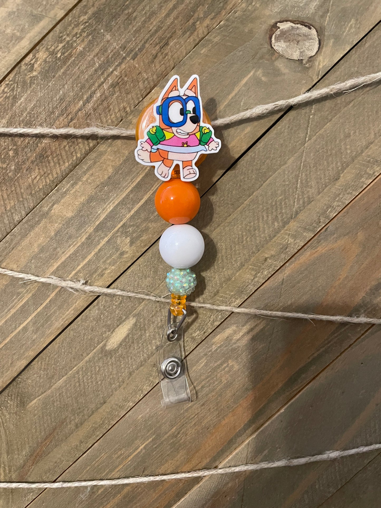 Cute Blue Dog Badge Reel