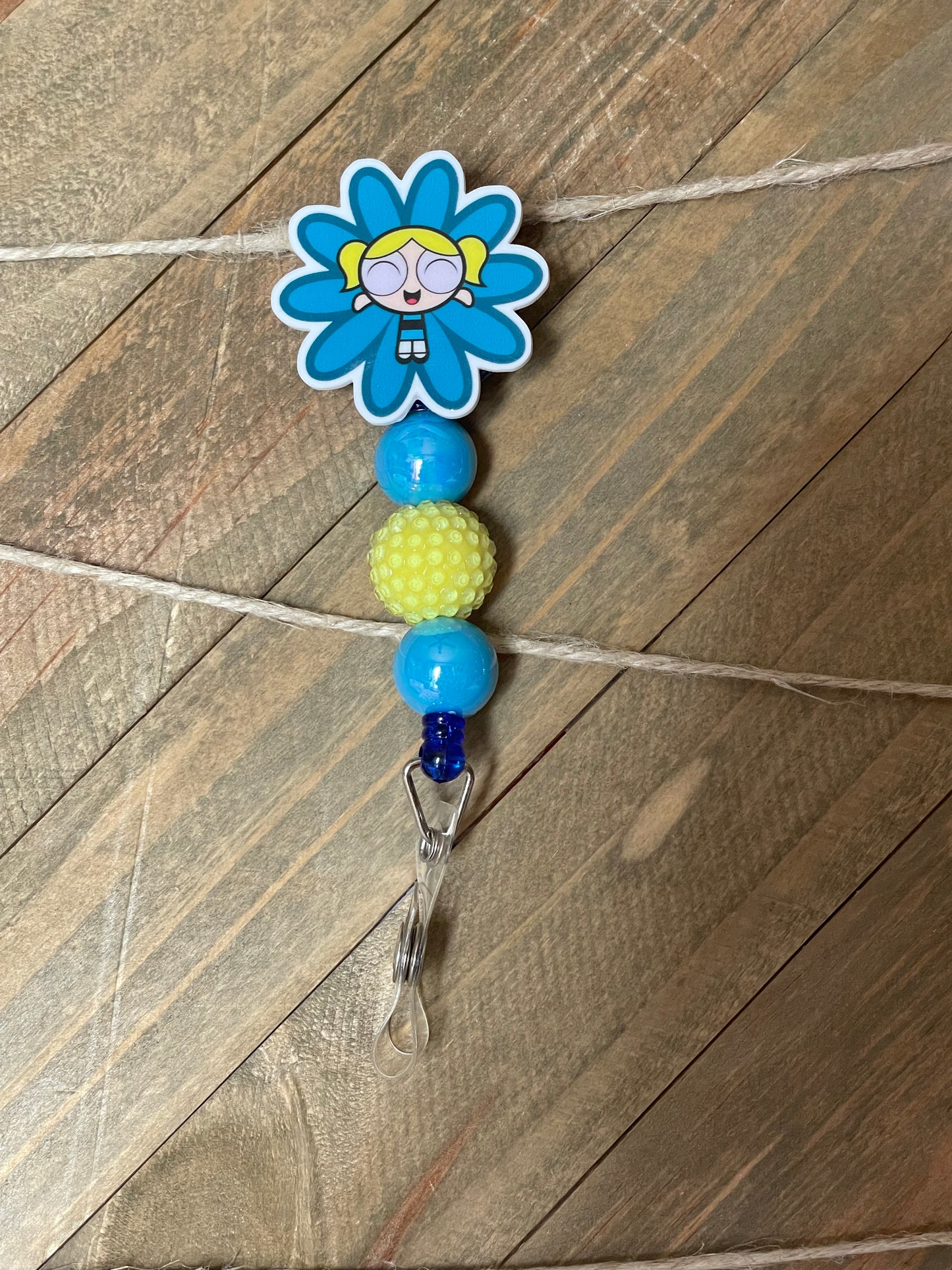 Cute Power Puffed Girlies Badge Reel