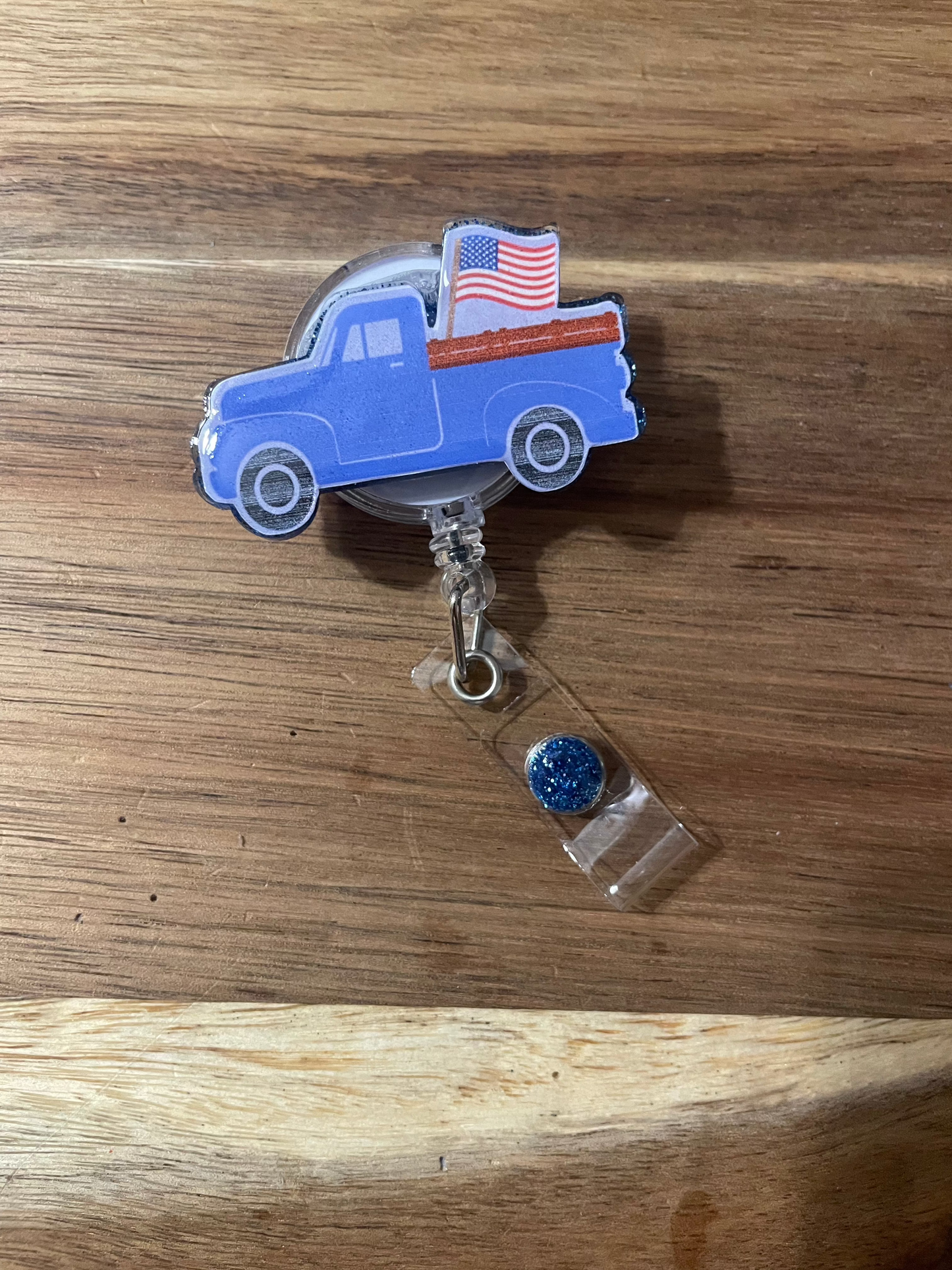 American Flag Truck Badge Reel