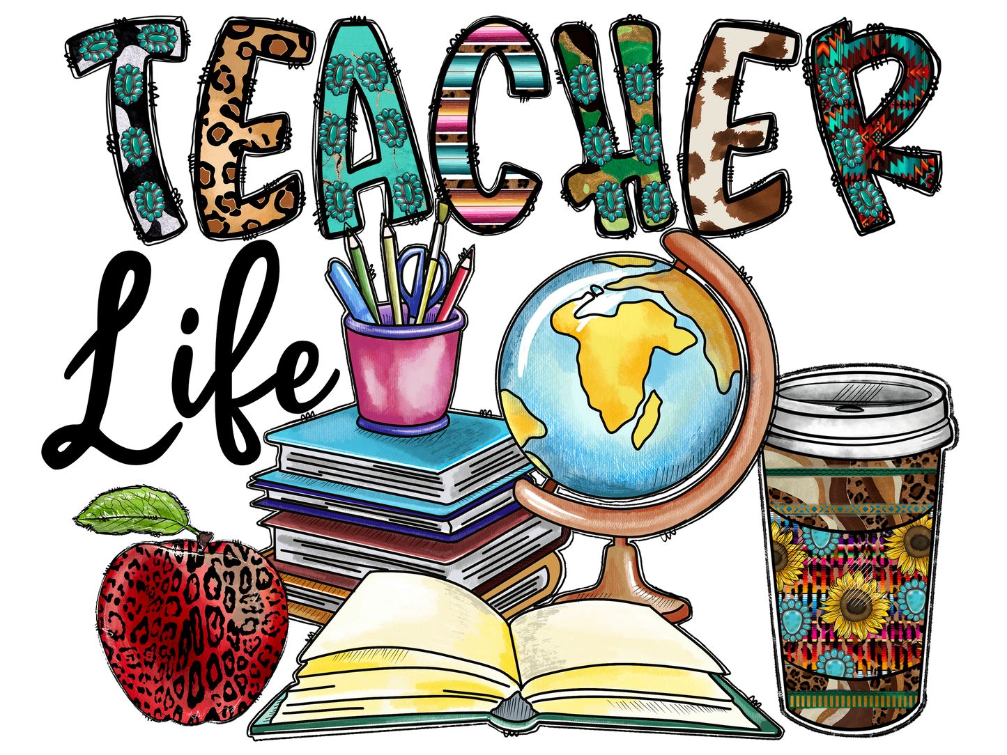 Western Teacher Vinyl Stickers