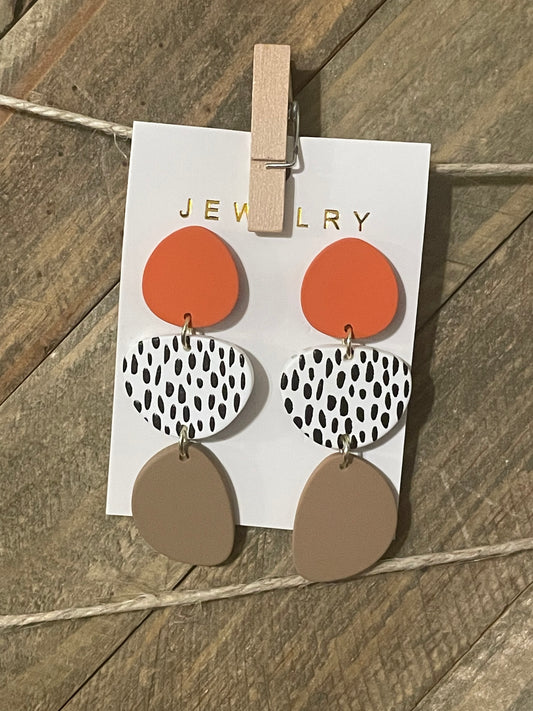 Polka Dot Pattern Dangle Earrings