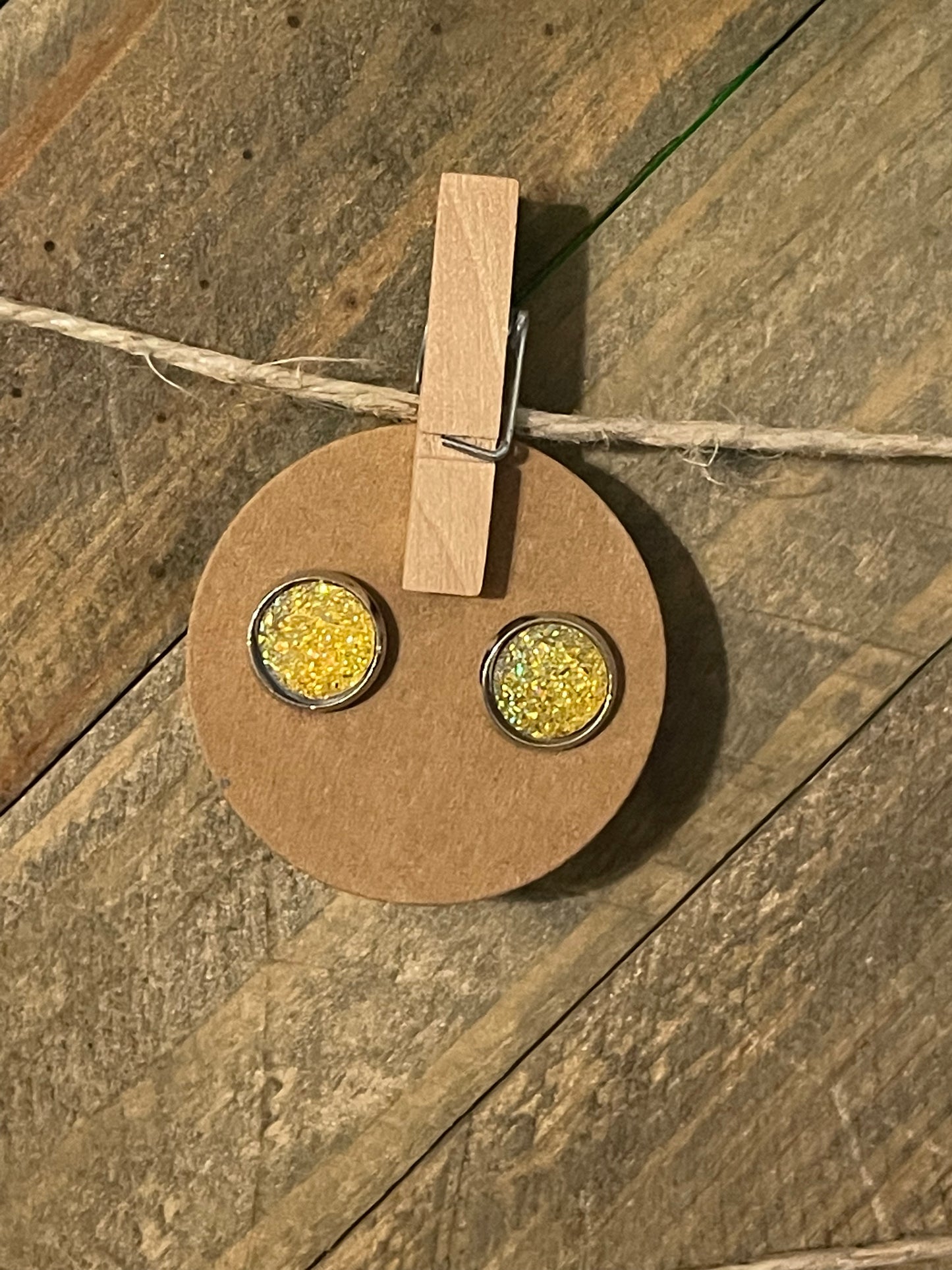 Druzzy Circle Stud Earrings