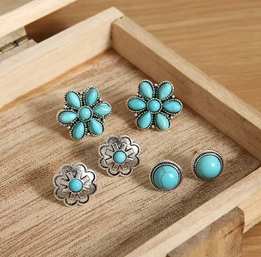Western Turquoise Stud Earrings