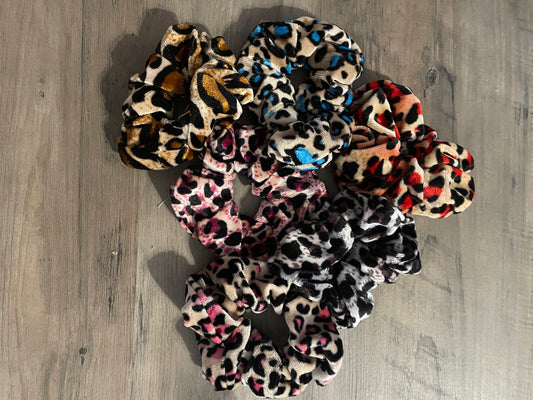 Flannel Leopard Scrunchie