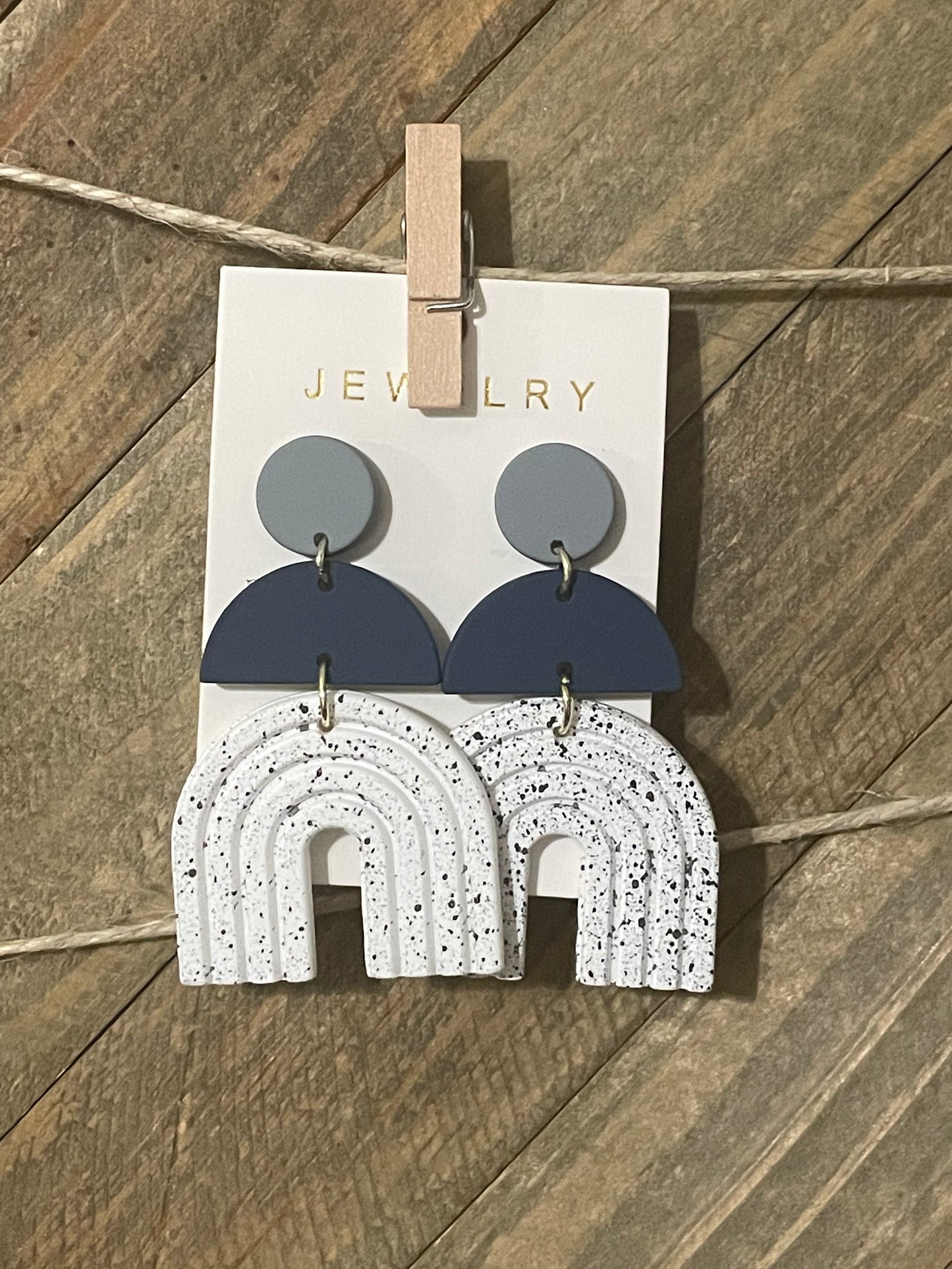 White Rainbow Dangle Earrings