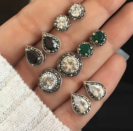 Bohemian Crystal Stud Earrings
