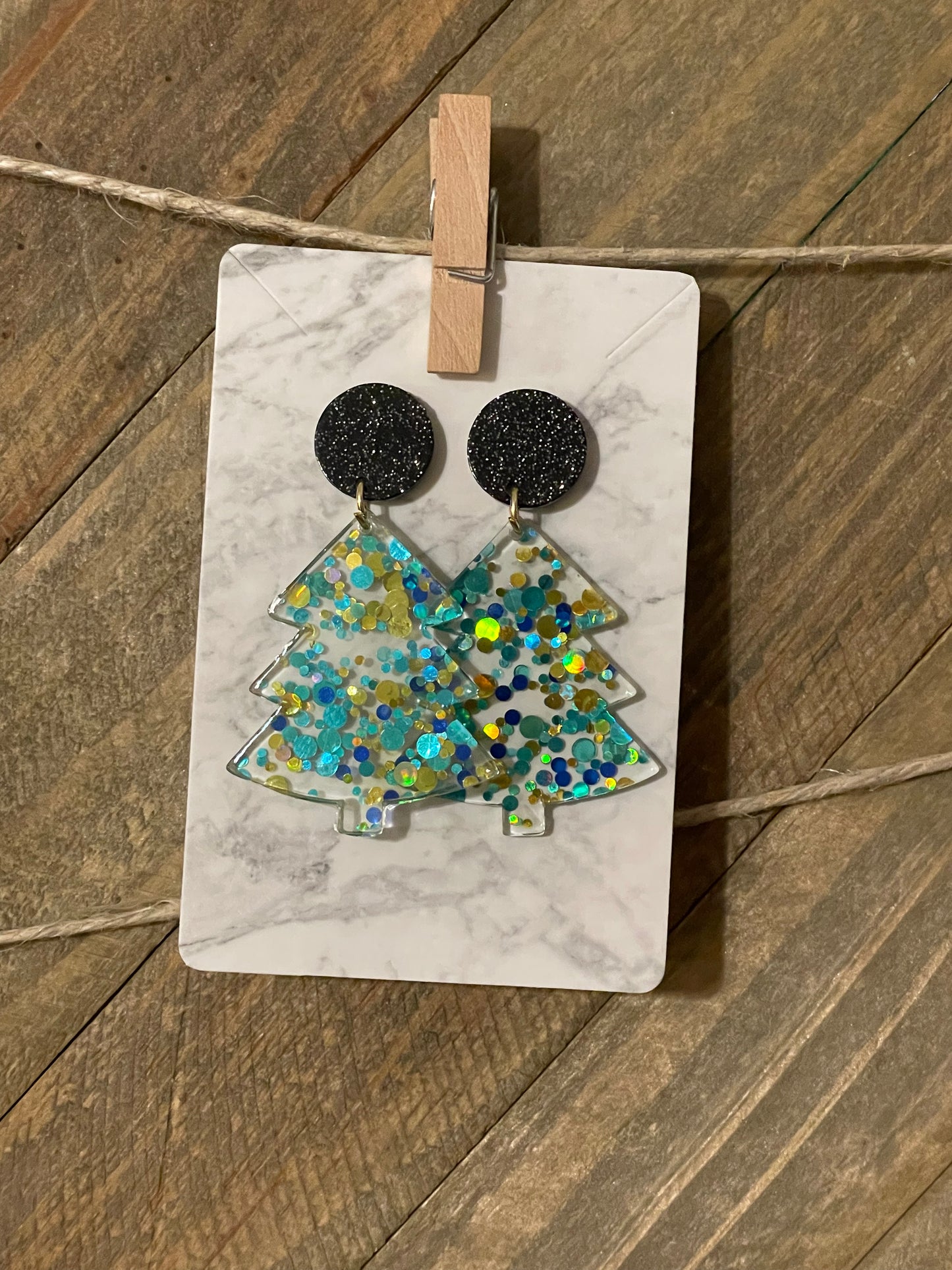 Christmas Tree Acrylic Dangle Earrings