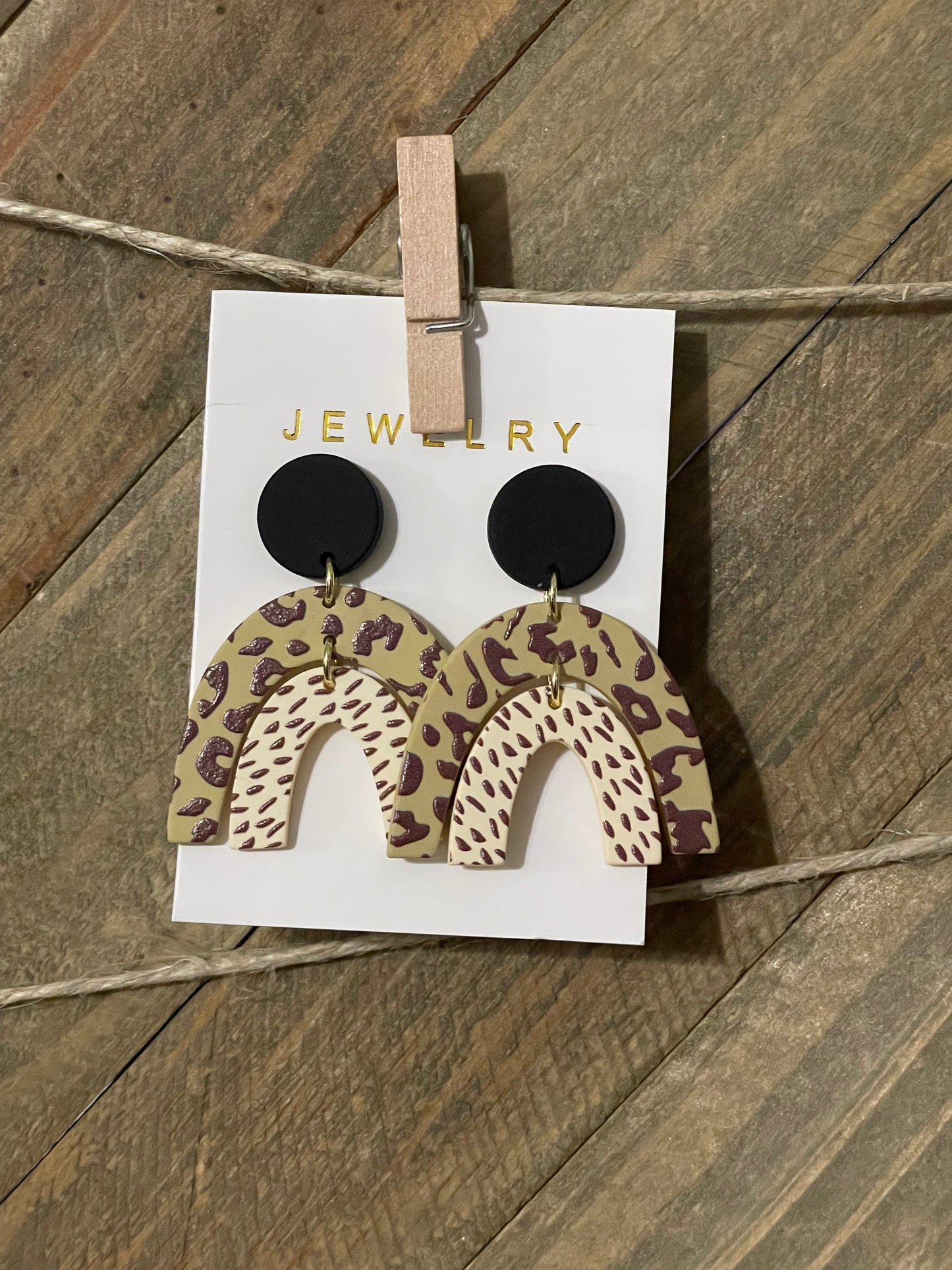 Leopard Rainbow Dangle Earrings