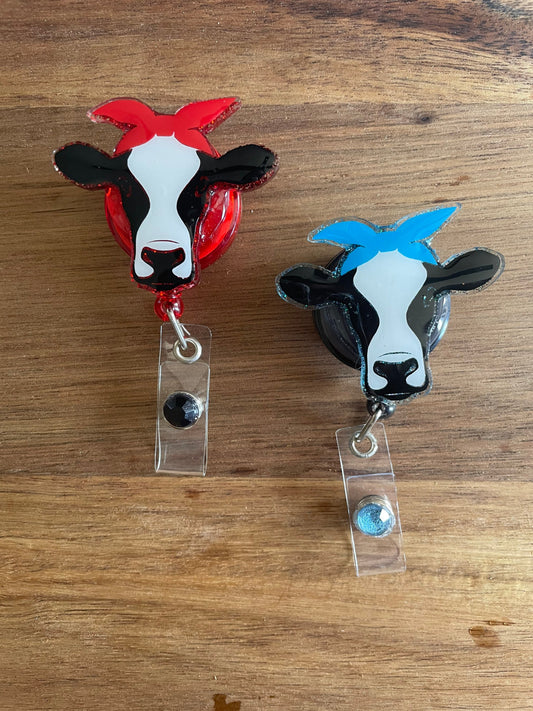 Bandana Cow Badge Reel