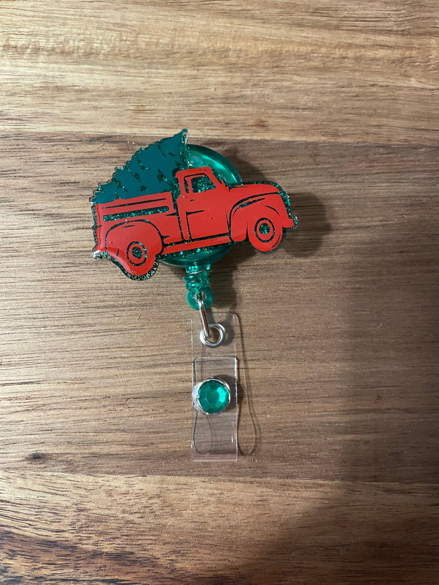 Vintage Christmas Truck Badge Reel
