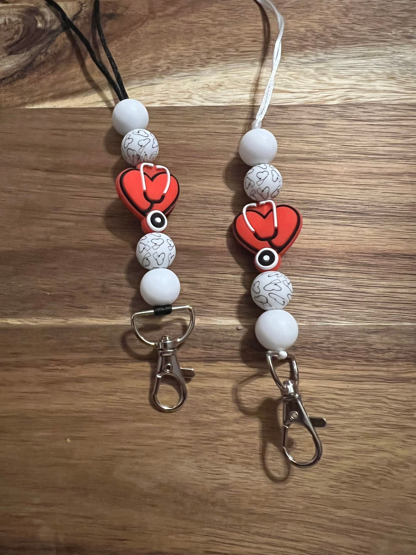 Stethoscope Heart Beaded Lanyard