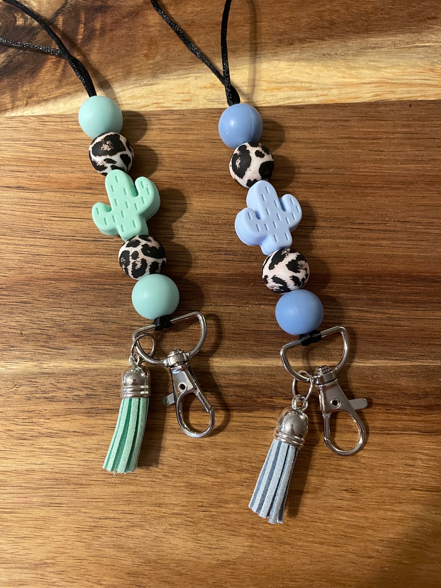 Cactus Silicone Beaded Lanyard