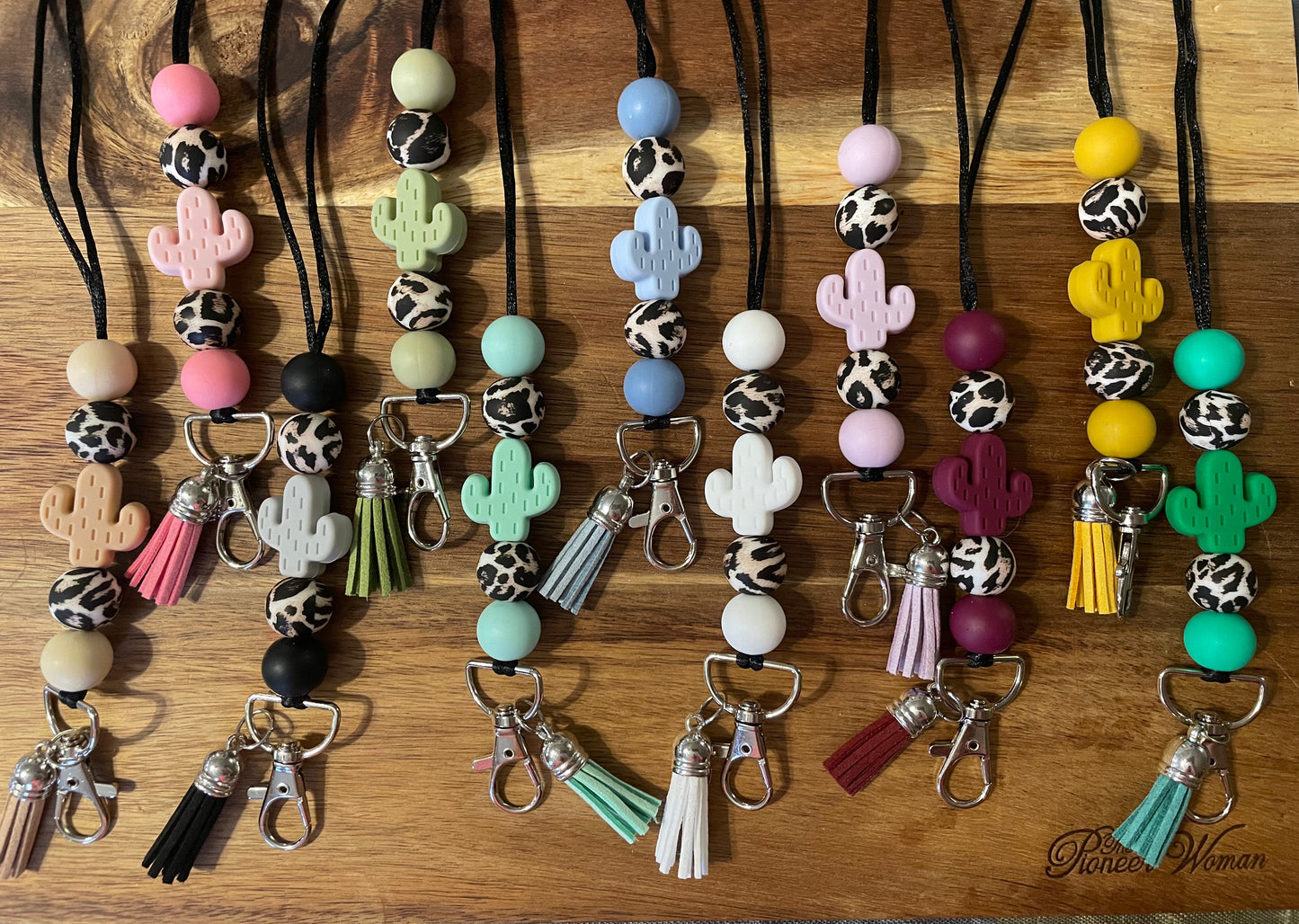 Cactus Silicone Beaded Lanyard