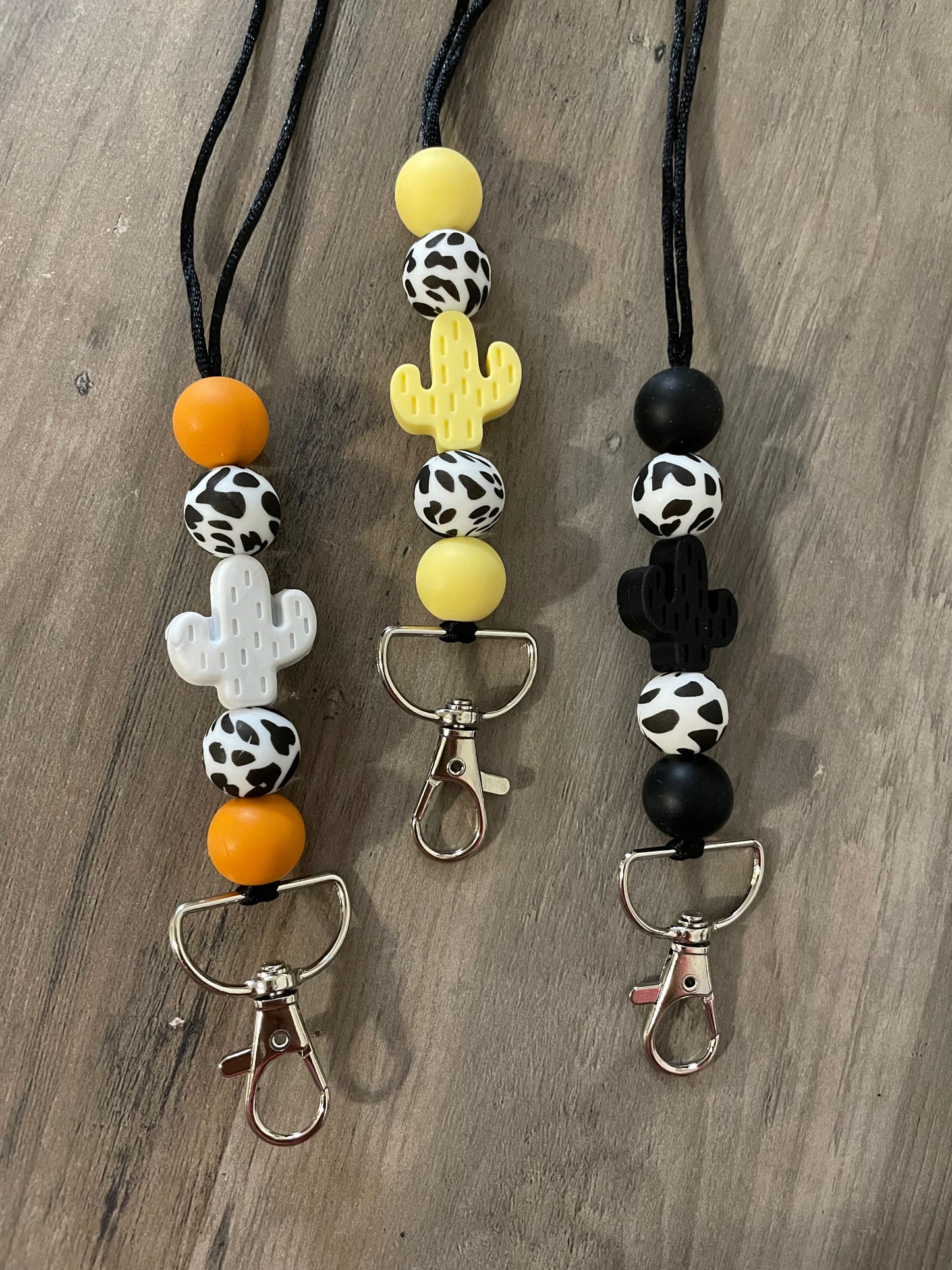 Cactus Silicone Beaded Lanyard