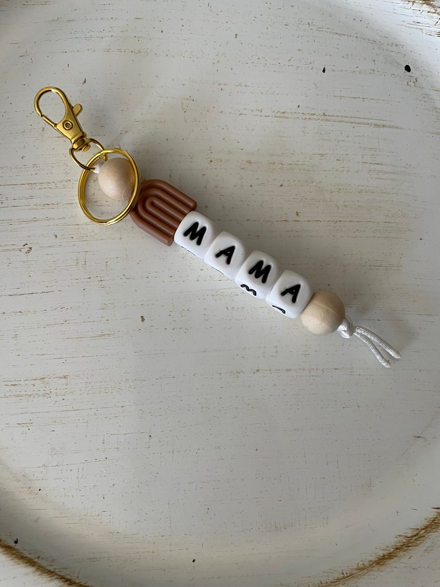 Mama Rainbow Silicone Keychain