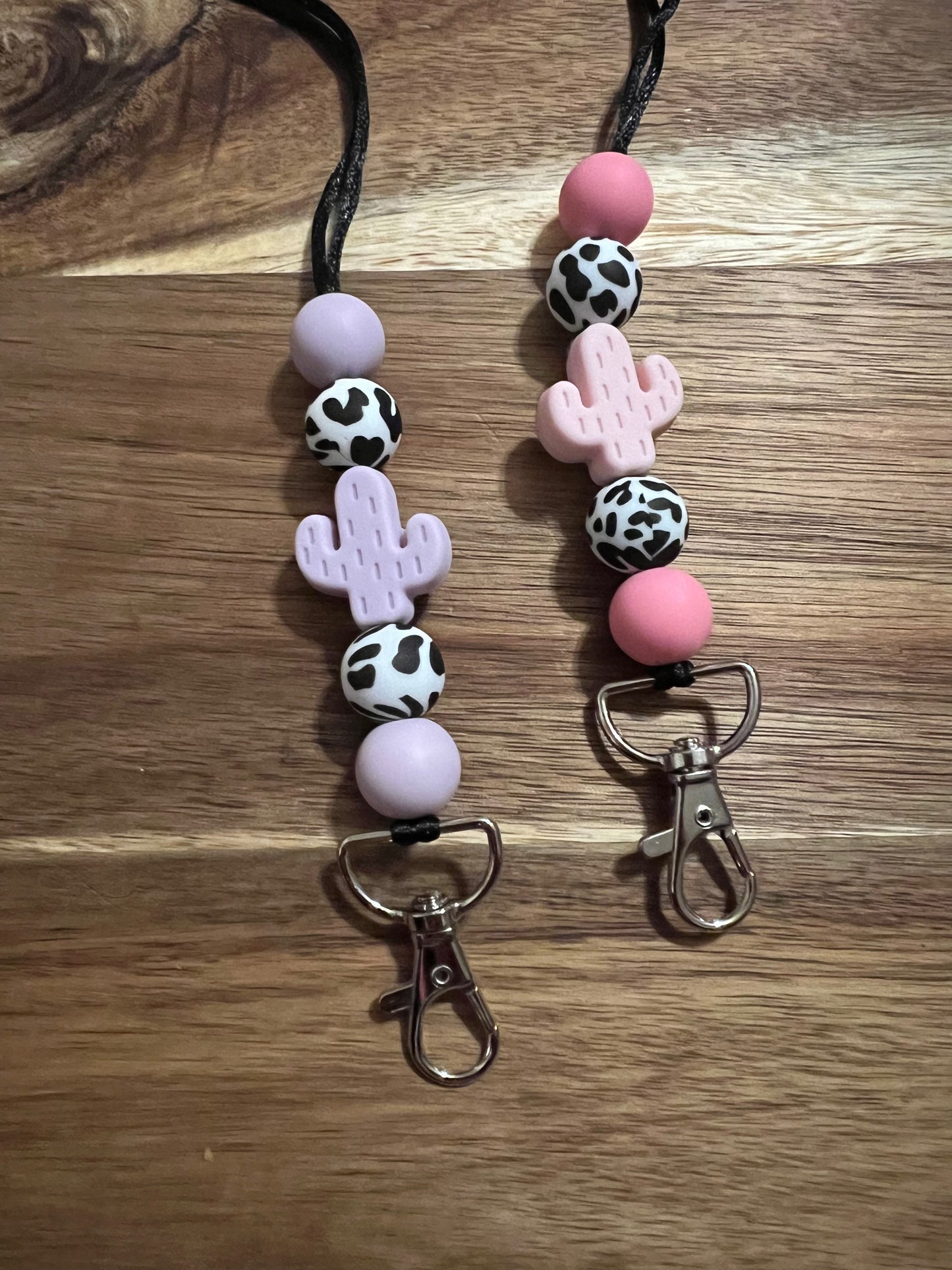 Cactus Silicone Beaded Lanyard