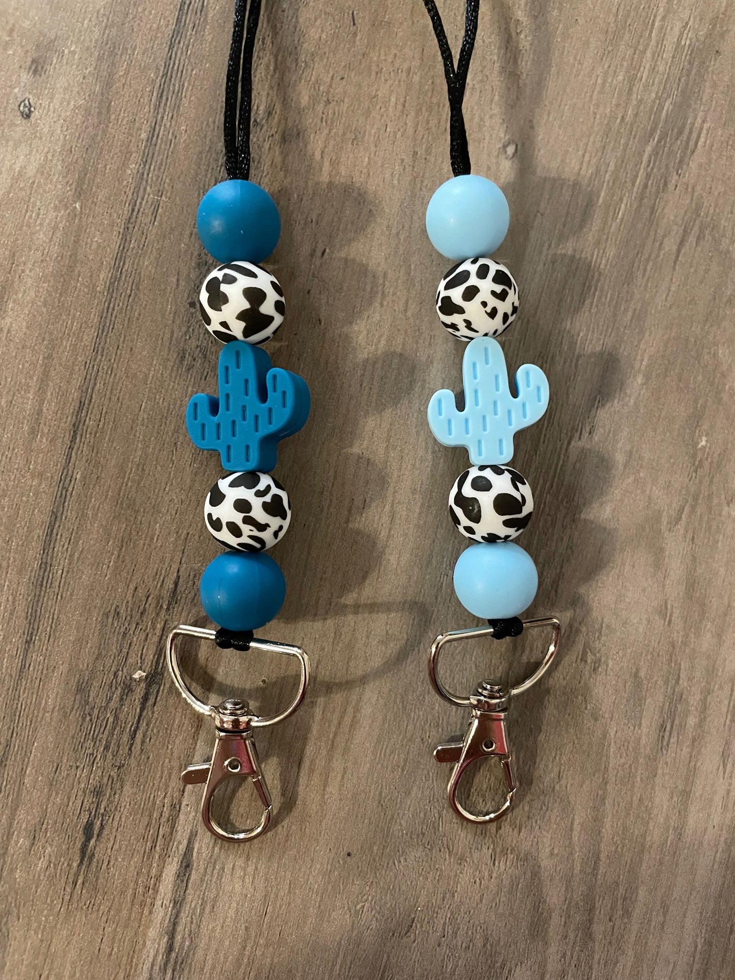 Cactus Silicone Beaded Lanyard